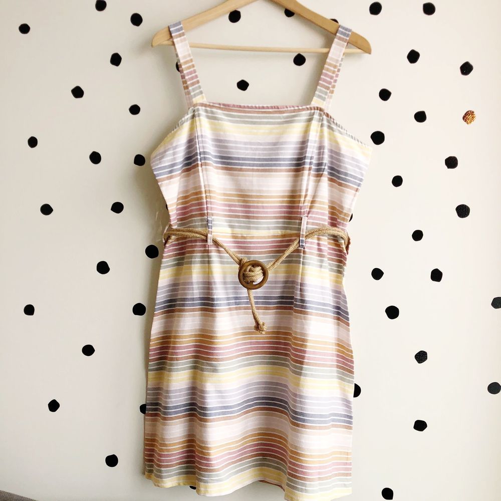 NWT Planet Gold Multicolor Striped Belted Dress Juniors XL